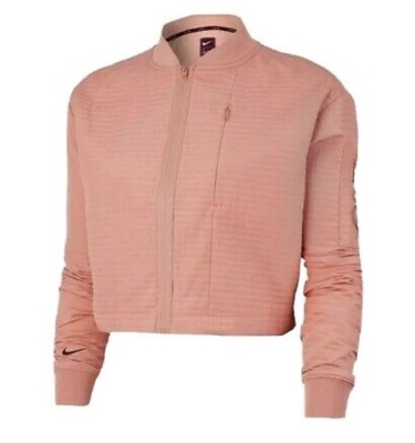 NWT Nike Women s Tech Pack City Ready Bomber Pink Quartz Jacket Sz L BV4741-606