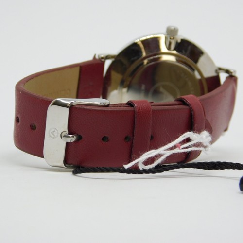 AKRIBOS XXIV AK1033 Genuine Leather Quartz Analog Women's Watch New Battery - Picture 3 of 10