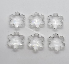 6pc Swarovski Crystal Clear 20mm Snowflake 6707 Pendant; RARE; Vintage