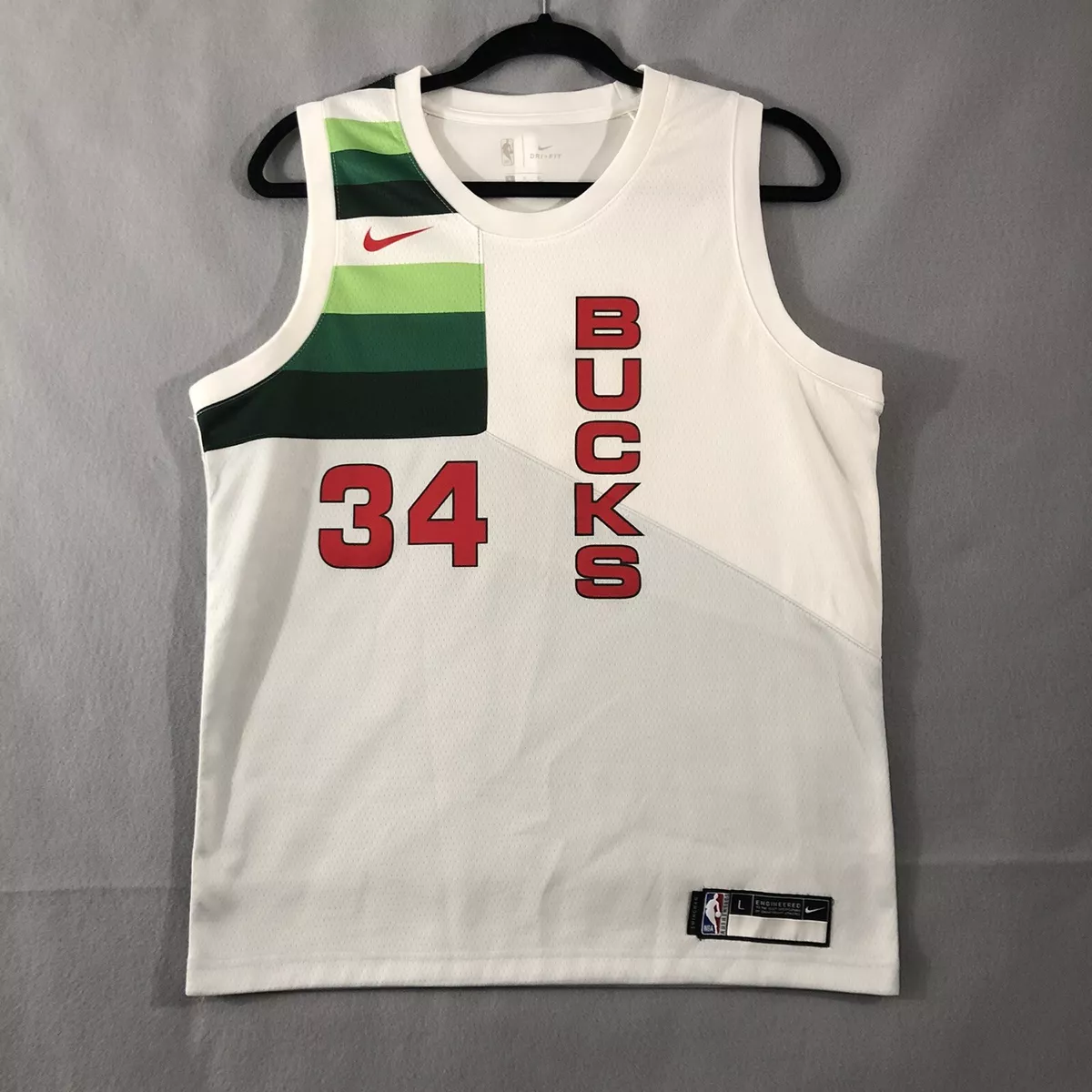 Nike Milwaukee Bucks Jersey Earned Edition 34 Antetokounmpo Youth