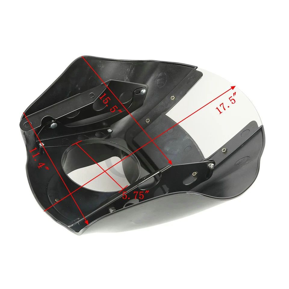 Cuarto de faro delantero carenado parabrisas 39 mm abrazaderas de horquilla aptas para Harley Dyna Foto 4 de 4