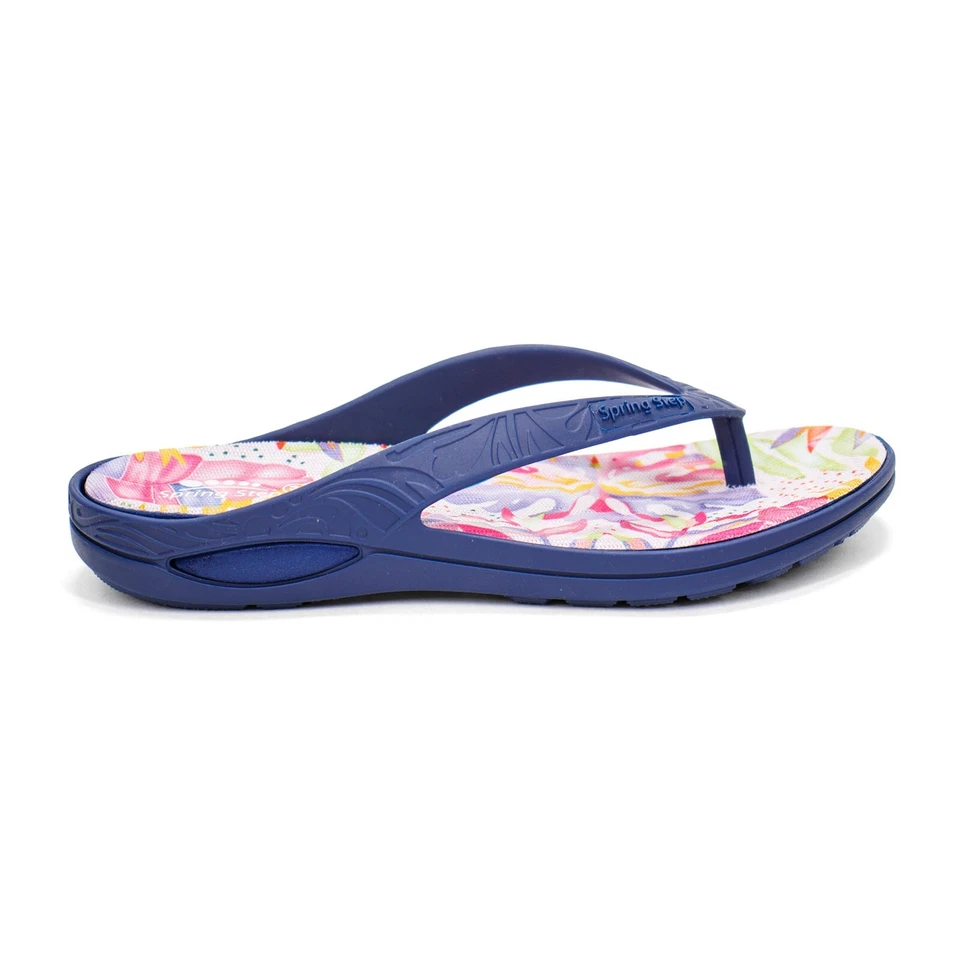 Women Spring Step Contilo Cushioned Flip Flop Thong Sandals - Navy Blue - Image 3 of 4