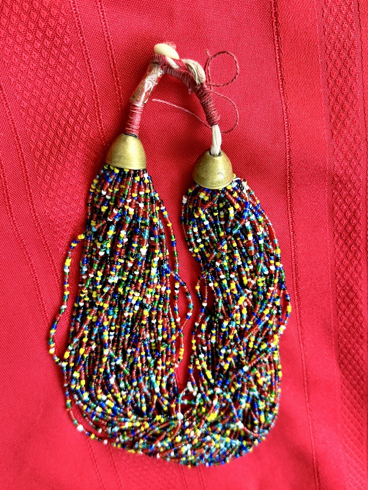 Handmade Native Multi-Strand Seed Bead Necklace - image 6
