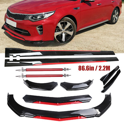 For Kia Optima 2001-20 Front Bumper Lip Splitter Spoiler Side Skirt Glossy Black