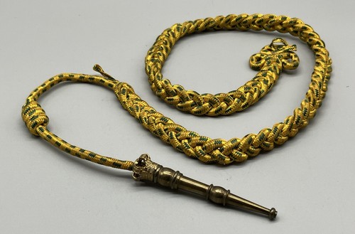 Fourragère Military Award WWI WWII Braided Rope Green Yellow Brass ...