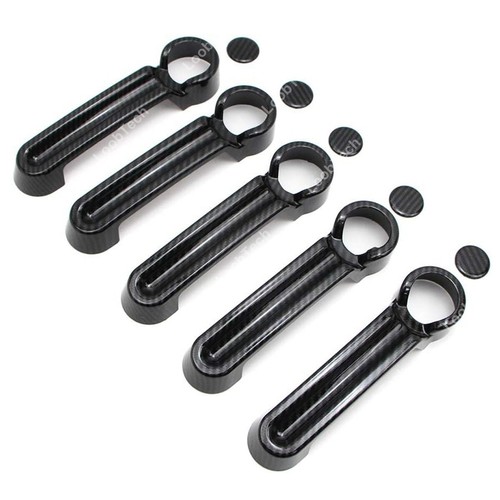 For Jeep Wrangler JK 07-18 Carbon Fiber Grain Door Handle Cover Decoration Trim - Picture 4 of 10