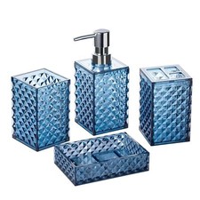 BLUE BATHROOM ACCESSORIES SET 4 PCS NAVY BLUE BATHROOM ACCESSORIES TOOTHBRUSH HO