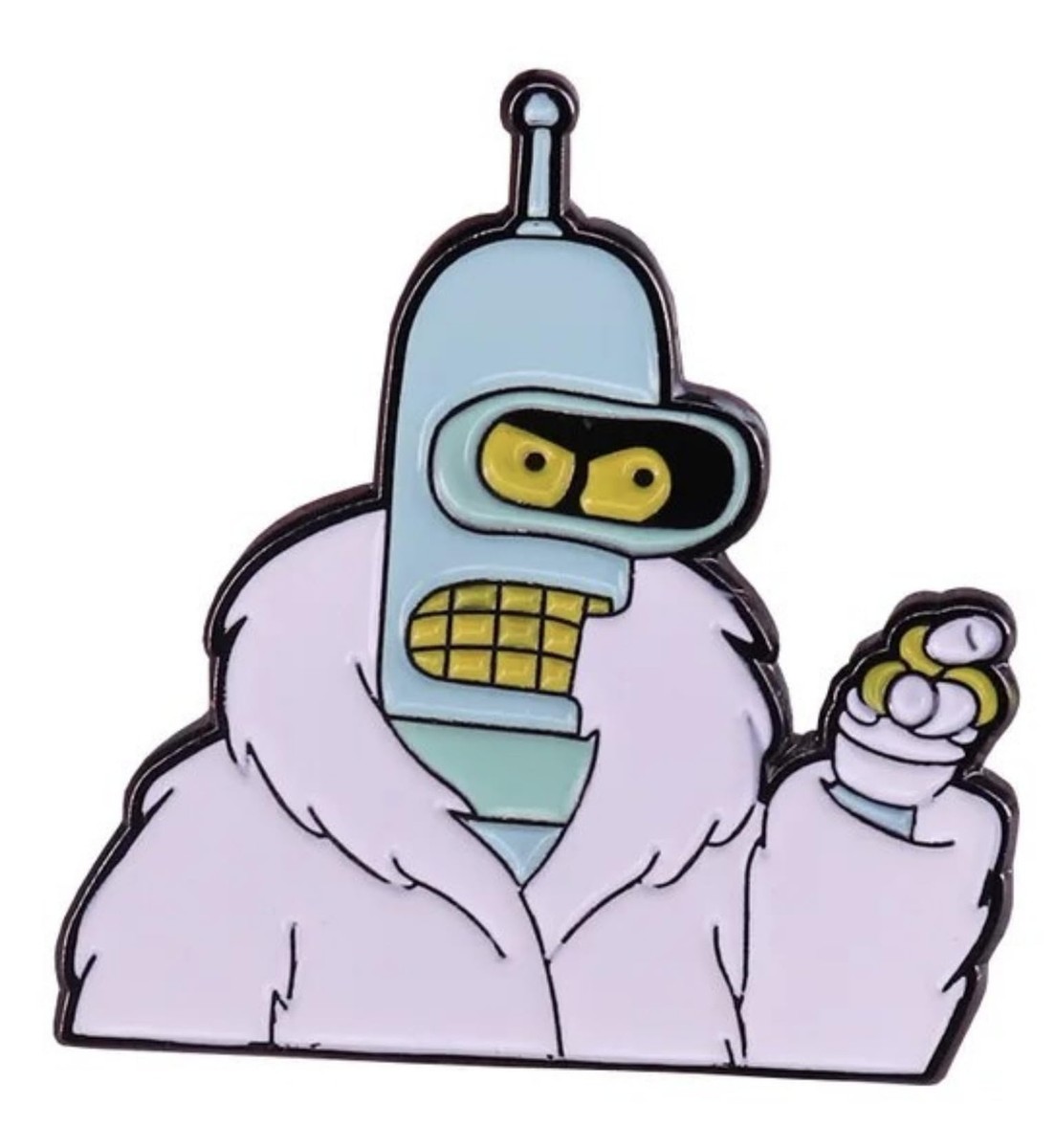 Futurama Bender Robot Pimp Pimping White Fur Coat Fry Animated
