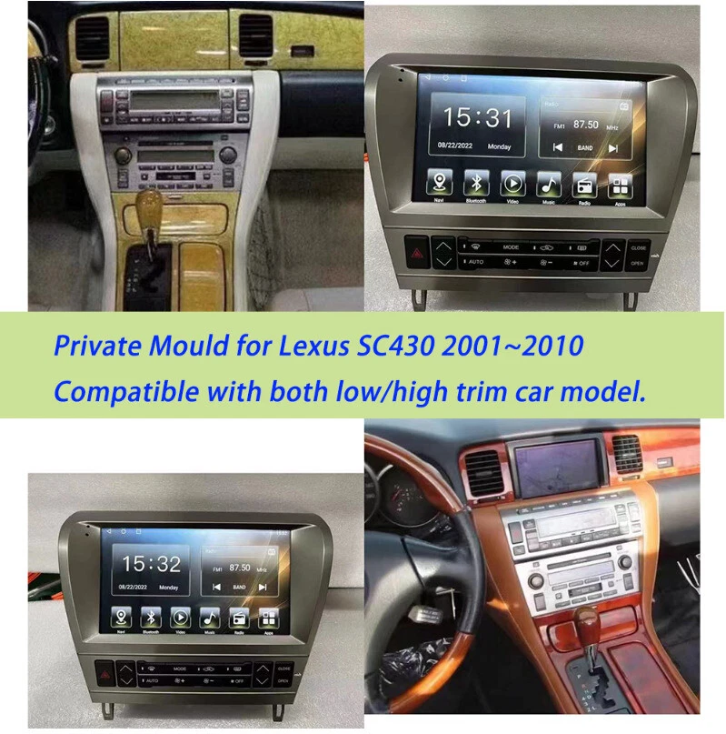 Radio estéreo para coche 9" 4+32G Android 14 GPS navegación Carplay para Lexus SC430 2001~2010 Foto 2 de 4