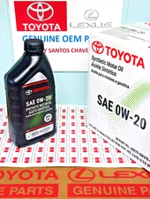 Toyota/Lexus 6 Quarts Synthetic MotorOil 00279-0WQTE-01 SAE0W-20 GENUINE OEMPART