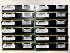 Lot of 12 - Micron MT36JSZF51272PY-1G4D1AB 4GB PC3-10600R DDR3-1333 Server RAM !
