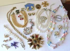 LOT Vintage 1960s Estate COSTUME JEWELRY Signed Whiting Davis ART Marvella