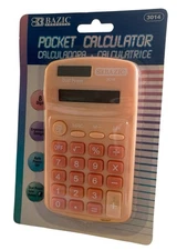 BAZIC -POEKET CALEULATOR CALEULADORA • CALCULATRICE-pink
