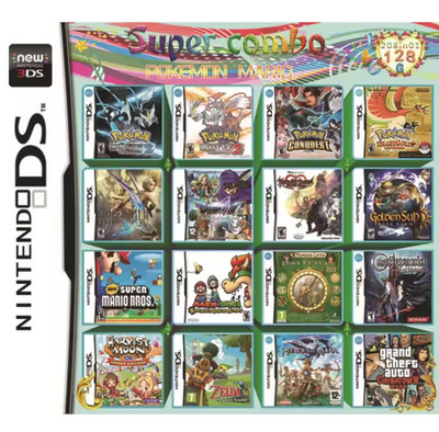 Nintendo DS Super Combo Pokémon Mario 208 in 1 Multi Game