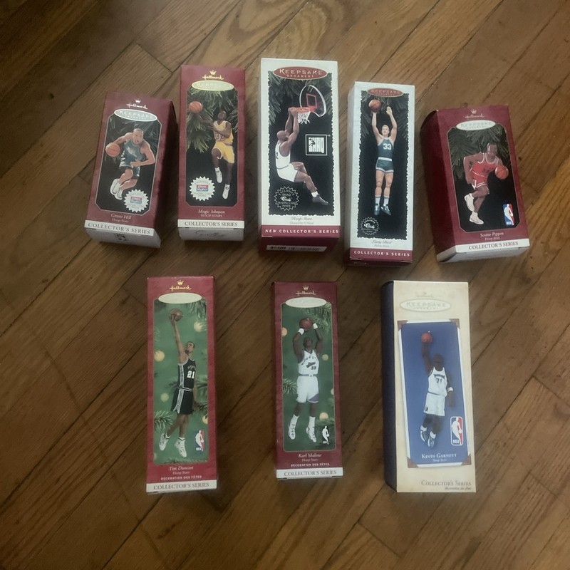 Lot of 8 Hallmark Keepsake NBA Collector's Series Ornaments - New in Box