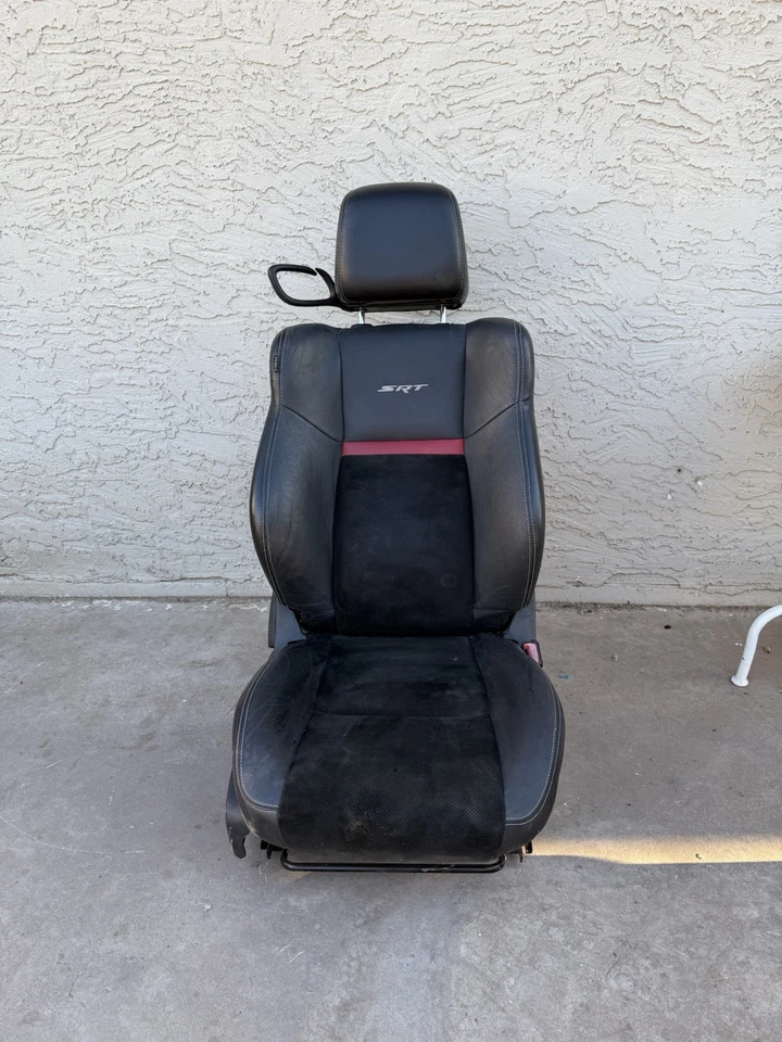 2008-2014 DODGE CHALLENGER SRT8 COMPLETE INTERIOR SEAT SET BLACK LEATHER SUEDE - Image 2 of 4
