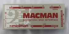 VINTAGE MIDIMAN MACMAN MIDI INTERFACE FOR APPLE MACINTOSH 3 OUTS  SERIAL IN/OUT