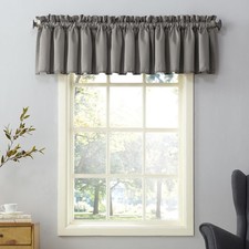 Energy Efficient Rod Pocket Curtain Valance Pair, Steel Gray 54"x18"