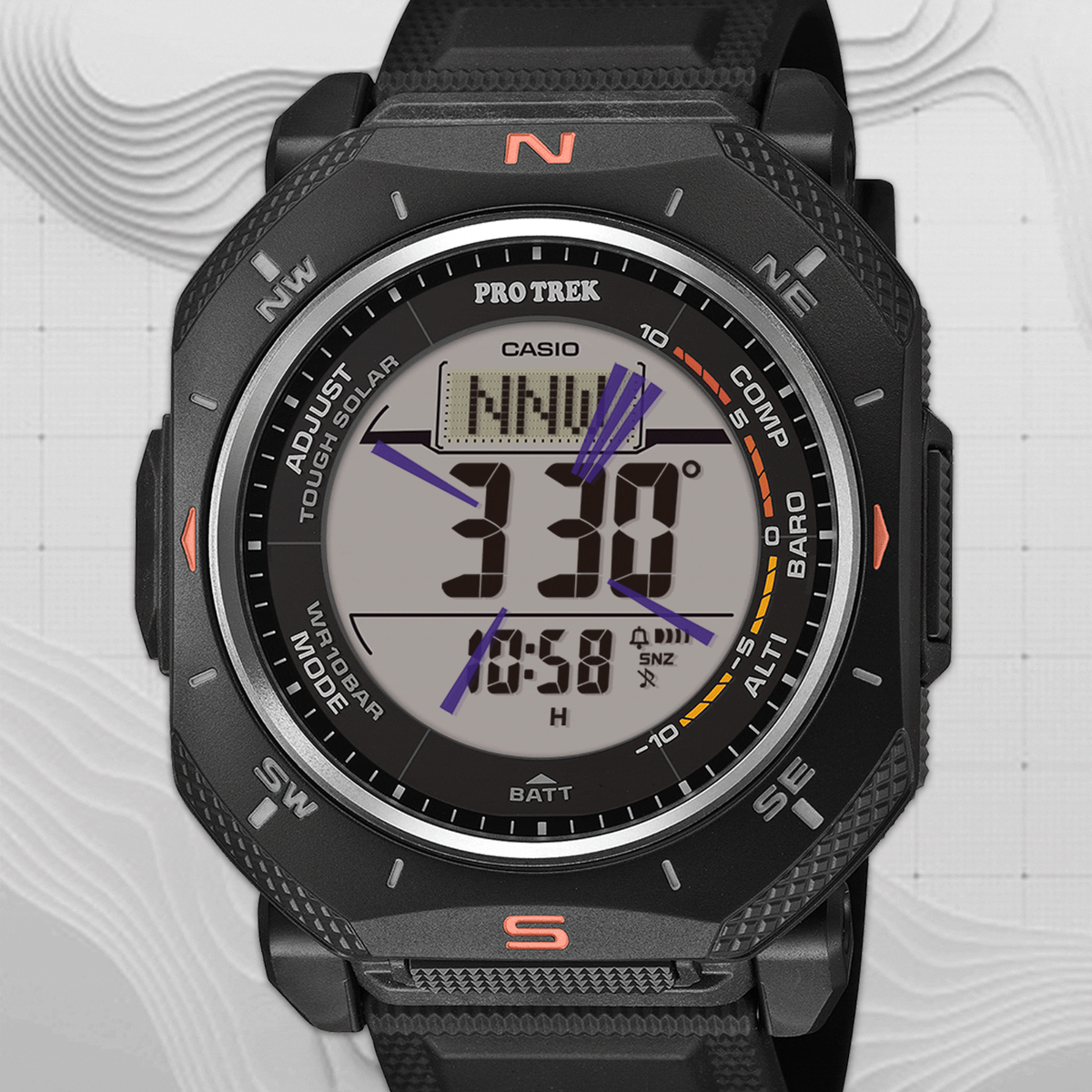 PRG-69-1JF Casio PRO TREK Watch Climber Line Tough Solar Black