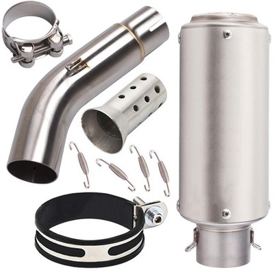 For Suzuki GSX-S750 GSR750 15-20 Mid Link Pipe Slip-On 2'' Muffler Exhaust Tips