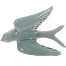 Ceramic Birds Wall Mounted Hanging Birds Decor, Green Bird Wall Art for Indoo...