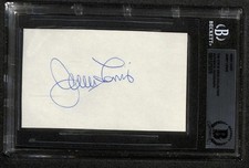 Jerry Lewis In-Person Signed 3x5 Index Card Beckett