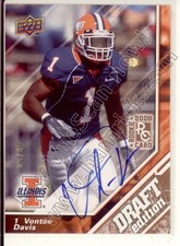 vontae davis rookie rc draft auto autograph illinois illini college #/50 2009