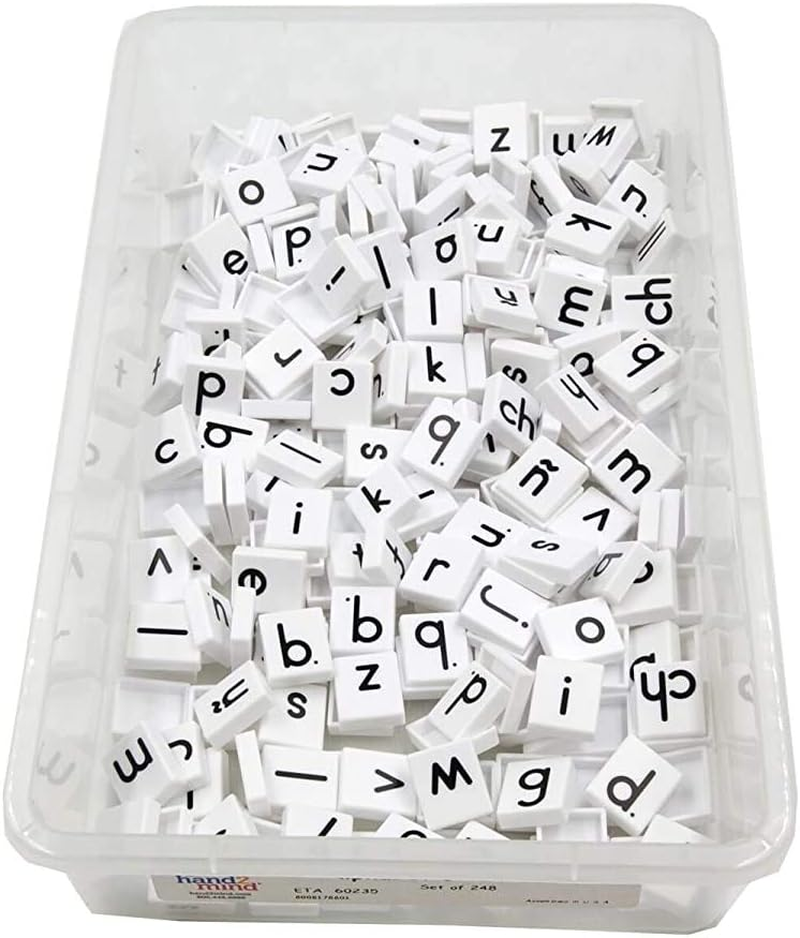 Plastic Lowercase Alphabet Letter Tiles, Plastic Letters for Kids, Phonics Manip