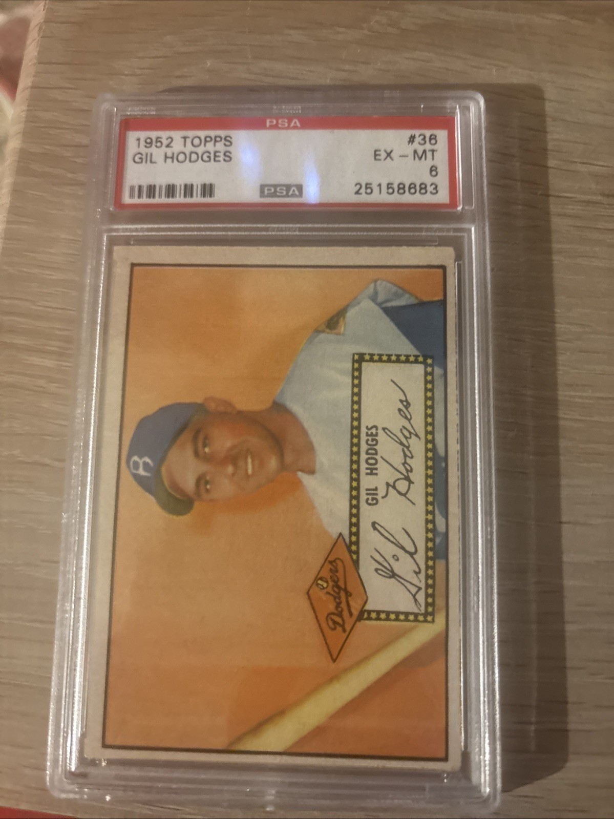 1952 Topps - Gil Hodges #36 Red Back PSA6