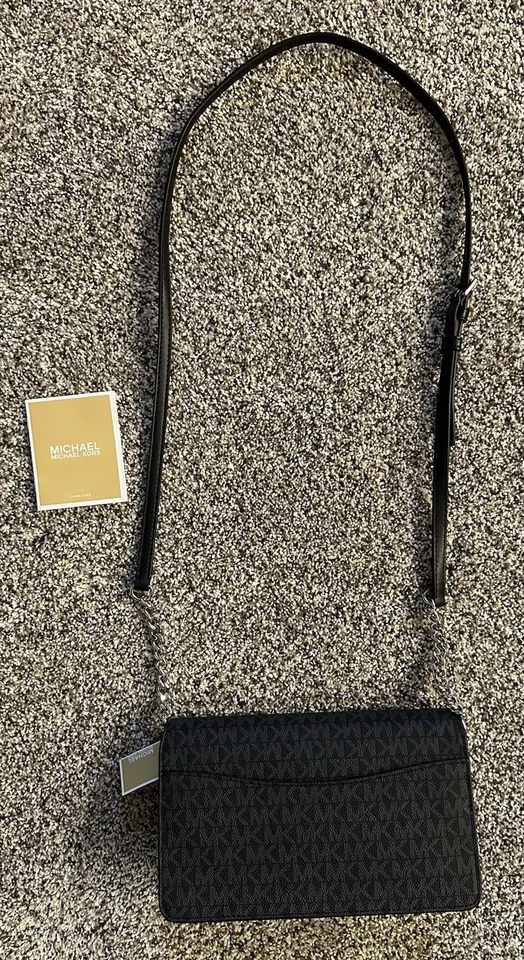 MICHAEL KORS Jet Set Medium Signature Logo Crossbody Bag, Black, NWT - Image 2 of 4