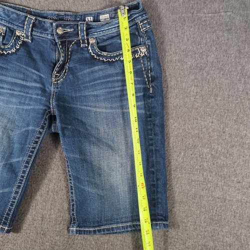 Miss Me Shorts Damen 31 blau Denim verzierte Taschen Jorts Freizeit - Bild 8 von 9