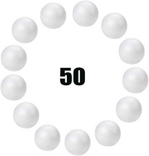 50-Pack 1Inch White Craft Balls for Crafts, Smooth round White Foam Balls, Craft