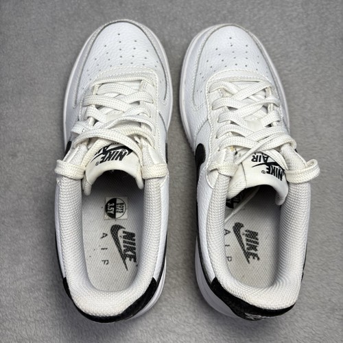 Size 3.5Y - Nike Air Force 1 '07 Shoes White CT3839-100 Tumbled Leather Panda - Picture 5 of 7