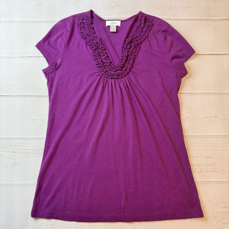LOFT - Women’s Purple Short Sleeve Top - Size Small
