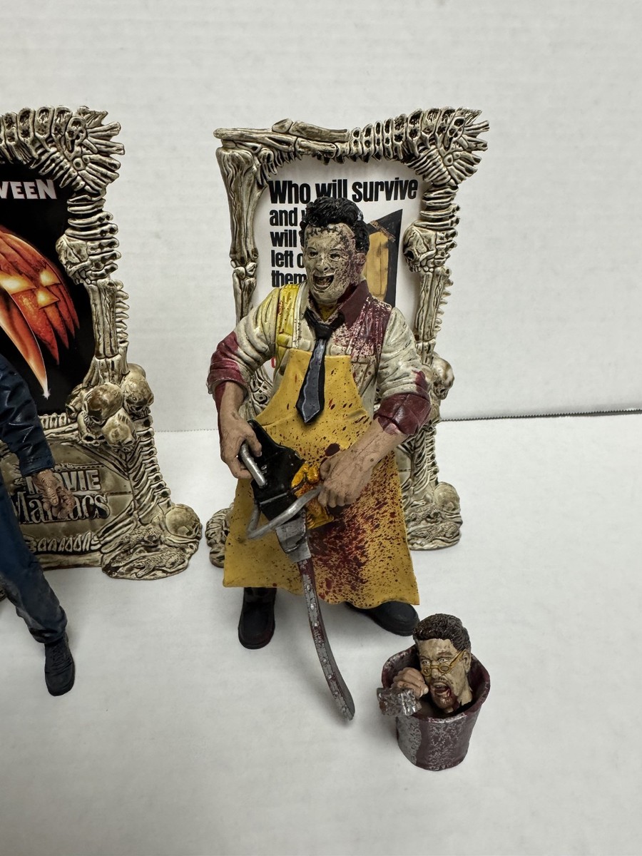 McFarlane Movie Maniacs lot - Myers, Crow, TCM bloody Leatherface