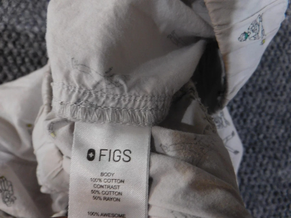 Pantalones de pijama Figs para mujer pequeños blancos con estampado médico para salón ropa de dormir algodón rayón Foto 4 de 4