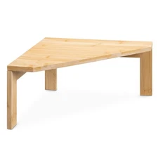 Navaris Bamboo Corner Shelf Unit - Free-Standing Corner Shelf for Kitchen Cab...