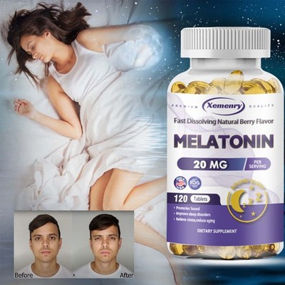 Melatonin 20mg - Extra Strength Sleep Aid, Recovery, for Natural Sleep Support