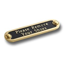 Please Remove Your Shoes Brass Door Sign. Traditional Style Home D cor Wall P...