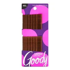 SlideProof Bobby Pins - 48 Ct Brunette Brown High Gloss Bobby Hair Pins for S...