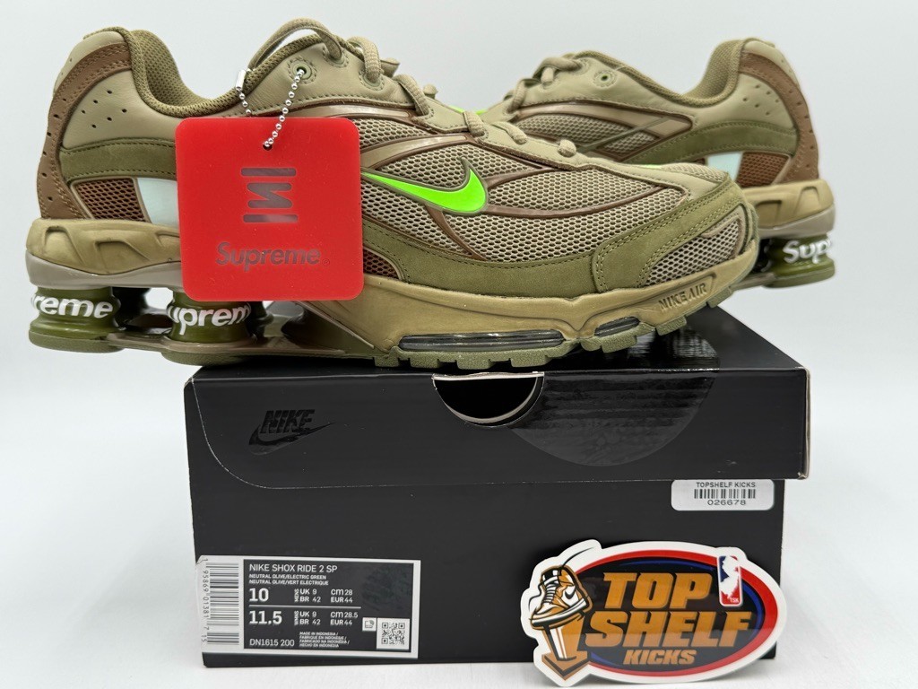 Size 10 - Supreme x Nike Shox Ride 2 Neutral Olive for sale online