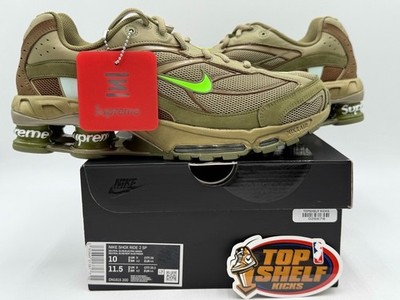 DS New Supreme Nike Shox Ride 2 Neutral Olive Green Size 10 Authentic OG 2022