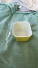 Vintage Pyrex 501B Yellow 1.5 Cup Refrigerator Dish w/Ribbed Glass Lid