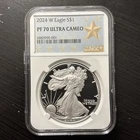 2024-W Proof $1 American Silver Eagle NGC PF70 Ultra Cameo West Point Star Label