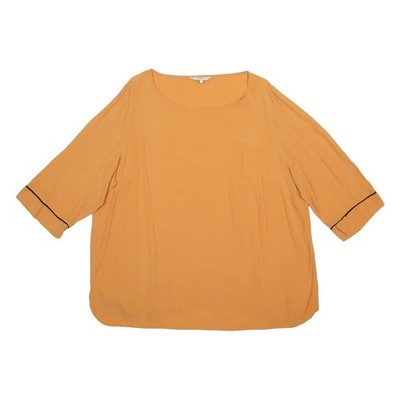 NEXT Damen Orange Basic Top 3/4 Arm Rundhalsausschnitt UK 22 Casual