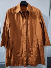 Uniqlo Dress Womens M Rust Maxi Button Up 100% Cotton Oversize Lagenlook Boho