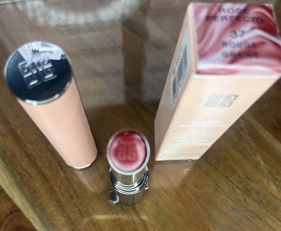 Givenchy бальзам для губ Rose Perfecto пухлый # 37 мраморная роза полный размер увлажняющий - Изображение 2 из 4