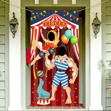 Carnival Circus Photo Door Banner 6x3Ft Party Backdrop Game Decor Kids Fun Party