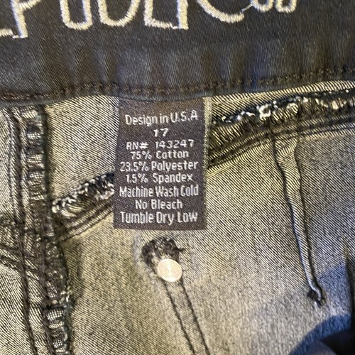 Blue Republic Jeans Girls Size 17 Dark Wash Skinny Stretch Denim - Picture 9 of 10
