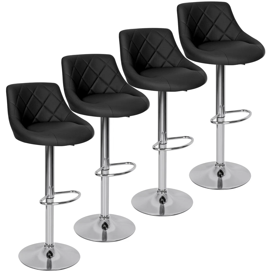 Set of 2 Bar Stools Height Adjustable Swivel Bar Stool for Pub Kitchen Counter - Image 3 of 4